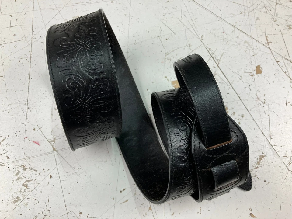 USED Ernie Ball embossed leather guitar strap (Brown) - image 4 of 4