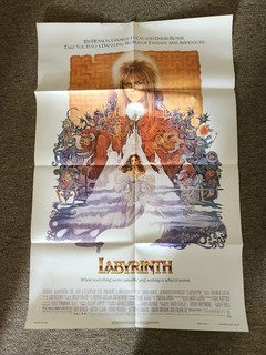 1986 Labyrinth Original One Sheet Movie Poster 27x41 David Bowie Jim Henson