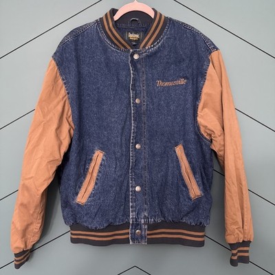Vintage Dunbrooke Varsity Jacket MEN'S XL Brown Blue Denim Bomber