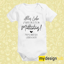 Baby Body mit Spruch lustig Motiv Zum ersten Muttertag fun kurzarm Geschenk