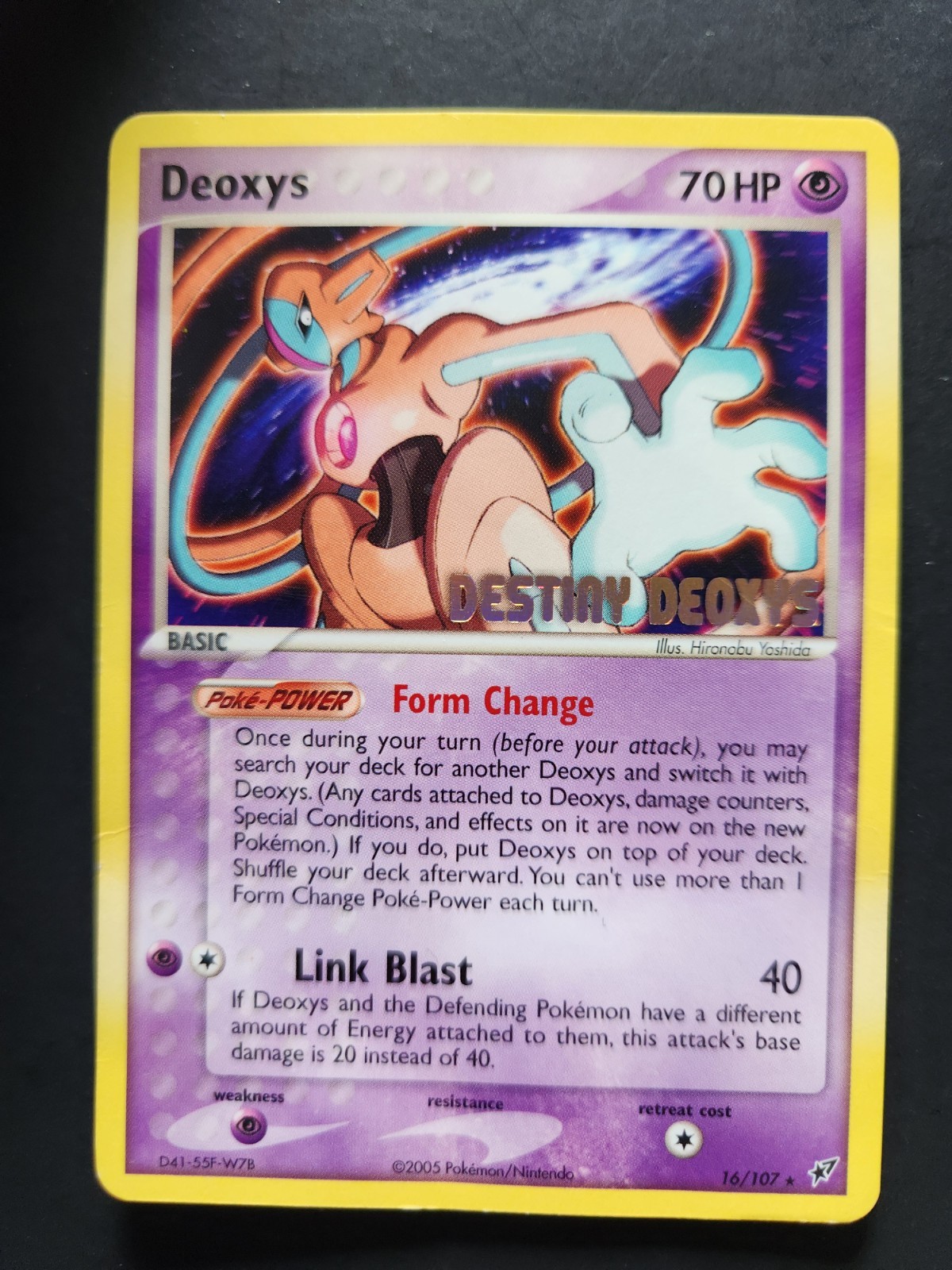 Deoxys 16/107 Destiny Deoxys Movie Promo Pokemon Card Stamped Rare