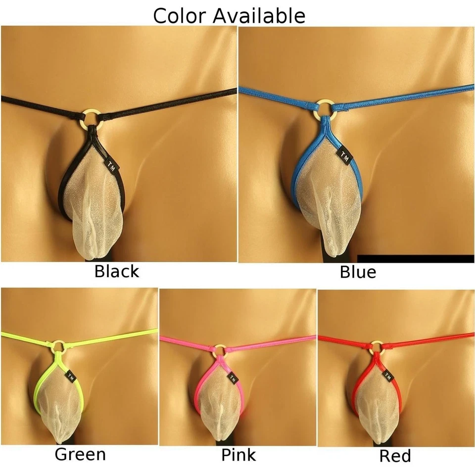 Men's Sexy Thongs Lingerie T Back Low Rise Breathable Underwear 5 Colours - Image 4 of 4