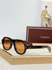 Jacques Marie Mage JMM Black Acetate Sunglasses Amber Brown Lenses Luxury
