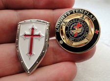 Enamel Badge Knights Templar Freemason Crusade King Lionheart bundle x 2
