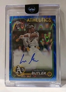 Lawrence Butler 2024 Topps Chrome Update Auto RC Blue Raywave Refractor /150 A's