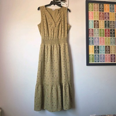 PrAna California Dreaming Dress in Sweet Grass Meadow Floral  SZ L