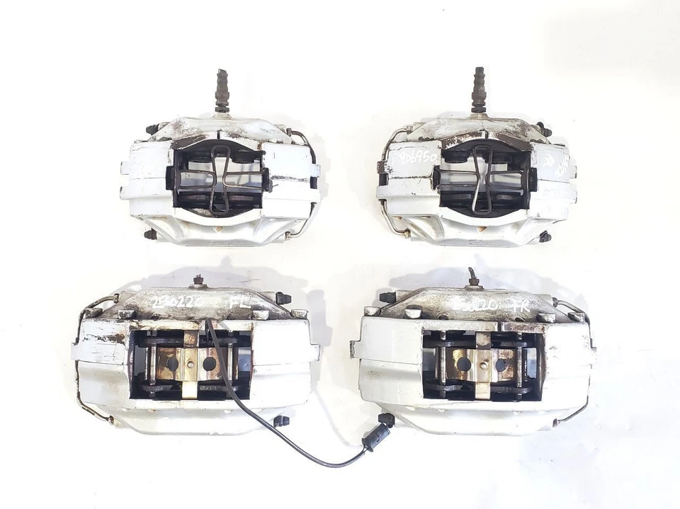 Maserati Spyder Cambiocorsa 2003 OEM juego de 4 pinzas de freno plateadas Foto 2 de 4