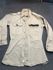 Vtg 40-50 s WW2 Korean US Army Military Uniform Officers Shirt Sanforized 15-30