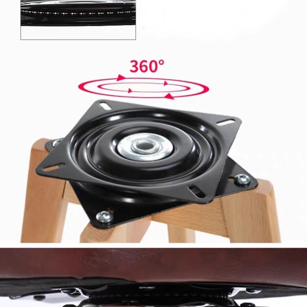 Marine Boat Seat Swivel Bracket 360-Degree Rotation Flat Mount Black