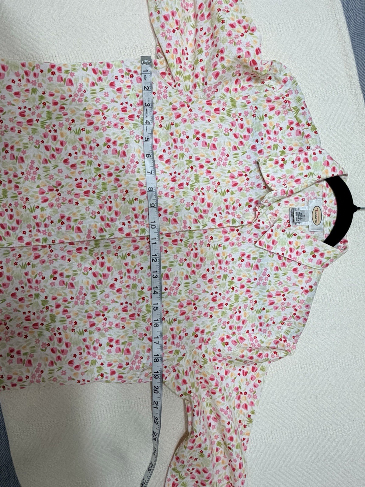 Talbots Floral Cotton Button-Down Collared Blouse… - image 6