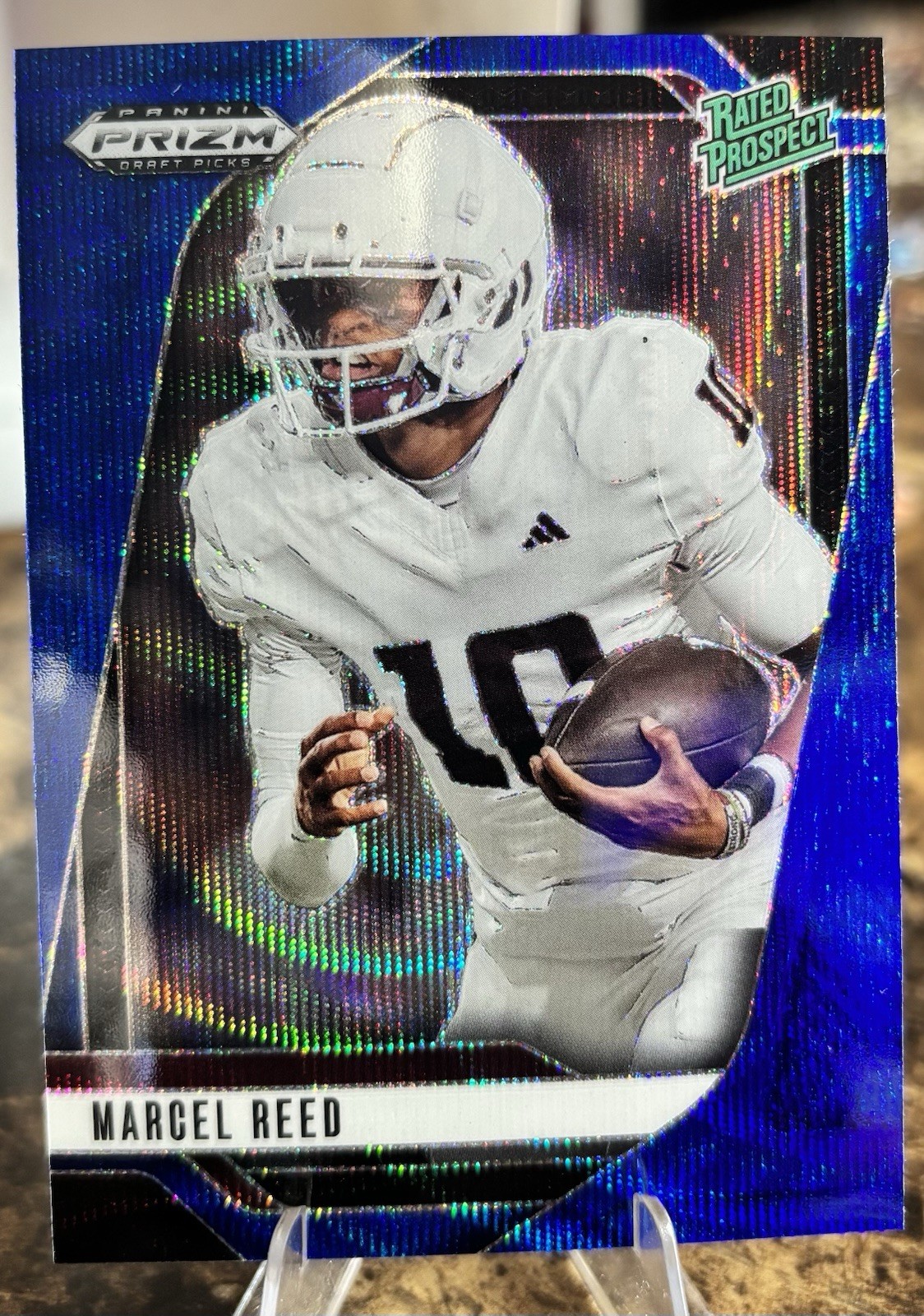 2025 Panini Prizm Draft Picks Marcel Reed Blue Wave Rated Prospect /299 #167