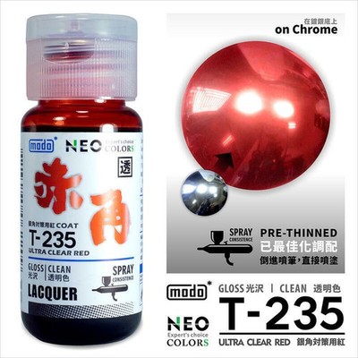 [US] modo NEO Expert's Choice Color Lacquer Paint T-235 Ultra Clear RED (30ml)
