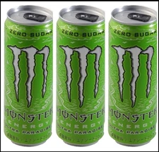 Lot Of 3 Monster Ultra Paradise Green  355 ML Japanese Exotic Drink USA Seller
