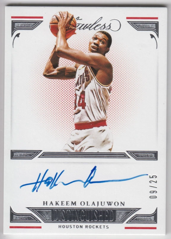 Panini Hakeem Olajuwon Basketball Autographed Sports Trading Cards