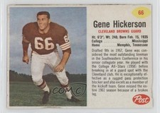 1962 Post Gene Hickerson #66 f6p
