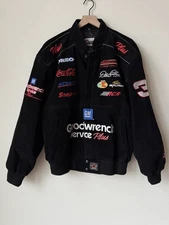 Dale Earnhardt Goodwrench JH Chase Authentics Suede LEATHER NASCAR Jacket Large