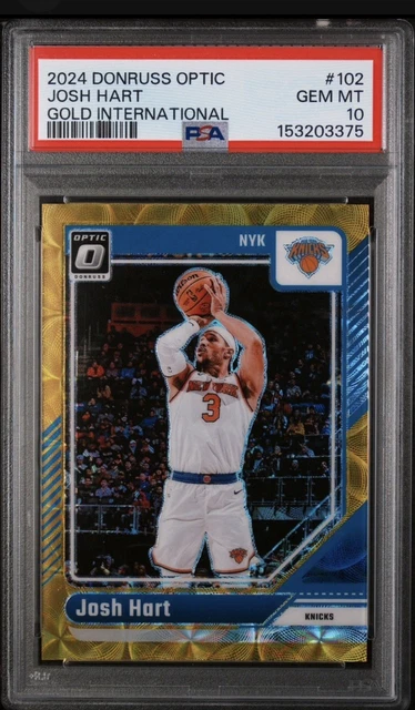2024-25 Panini Donruss Optic JOSH HART #102 Gold International #’d /10 PSA 10