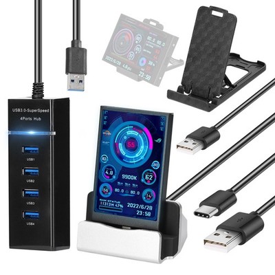 3.5'' USB TYPE-C Secondary Screen IPS CPU GPU RAM Monitor Display Freely AIDA64