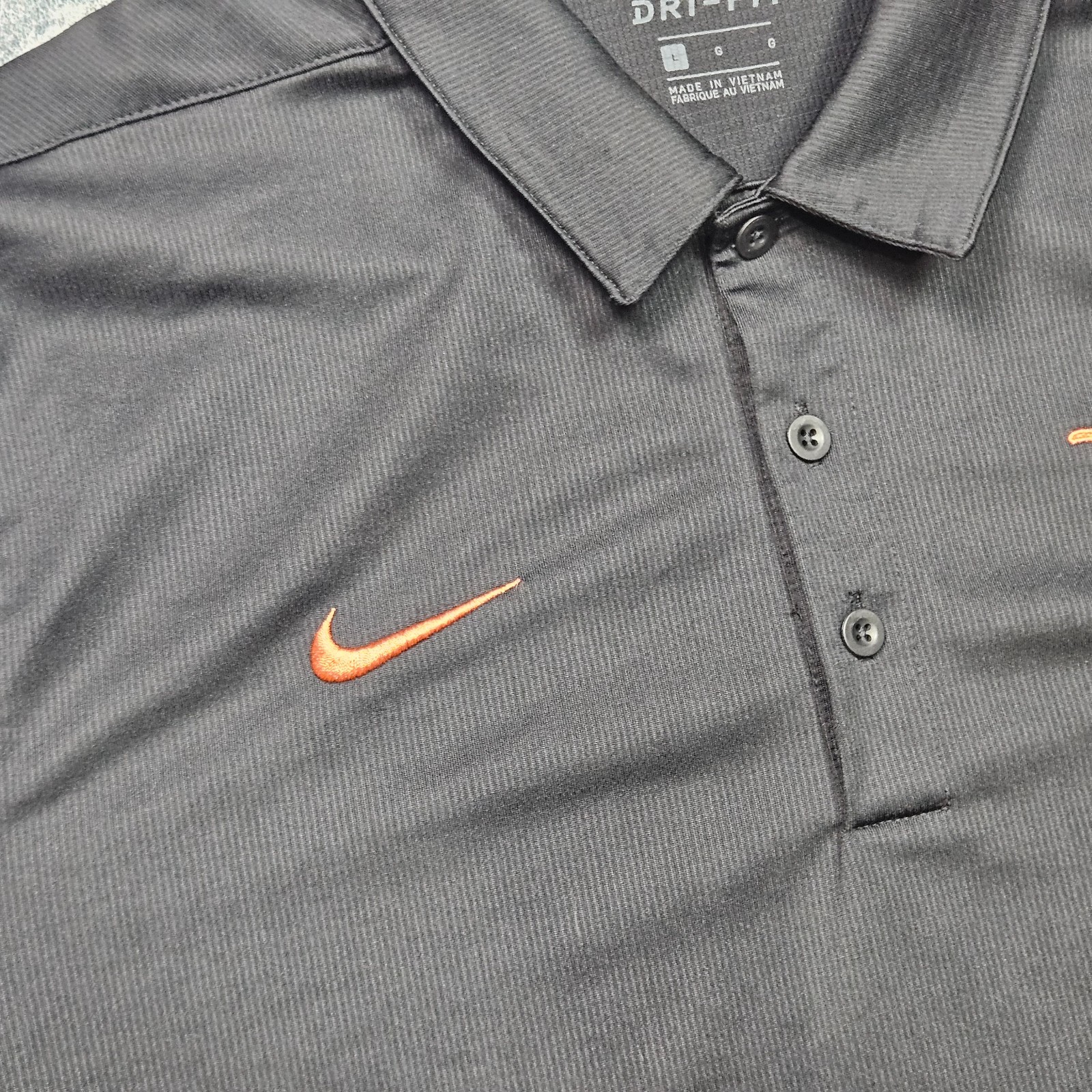 University of Texas Longhorns Polo Shirt Mens L Black Nike Dri Fit Short Sleeve thumbnail 2
