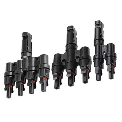 T Solarstecker PV Stecker Verteiler Buchse Kupplung Sicherung Kabel Solarpanel