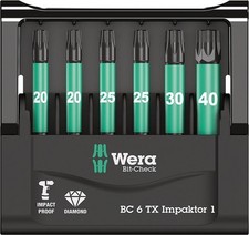 WERA Bit Set Impaktor 50mm TX T20-T40 6-teilig