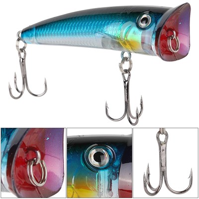 (5) Künstlicher 7cm Plastik Angeln Harter Köder Floating Popper Fisch Wie CU