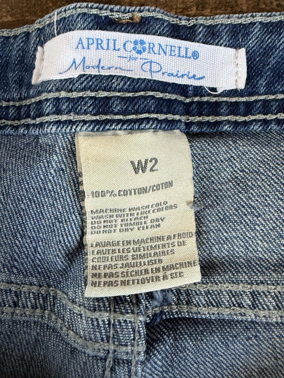 April Cornell Modern Prairie  patchwork jeans W2 … - image 5