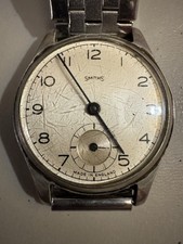 SMITHS 1940s ERA FULLY STAINLESS STEEL  WRISTWATCH NON WORKING with CYMA strap