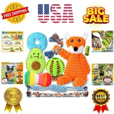9 Pack Luxury Puppy Toys for Teething Small Dogs, Puppy Chew Toys with Cute S...