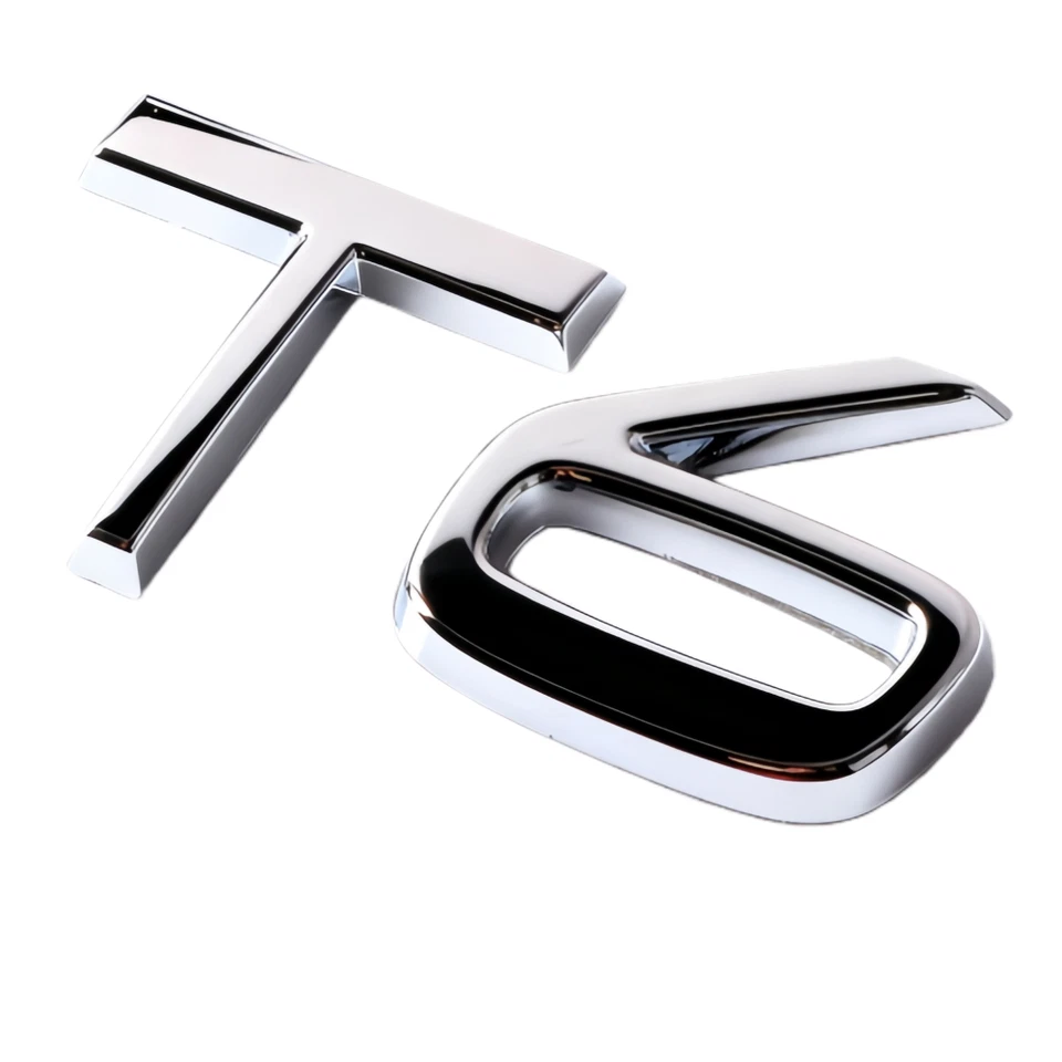 Rear Tailgate XC60 + T6 Letter Badge Chrome Silver Nameplate Emblem For VOLVO - Изображение 3 из 4