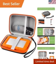 Shockproof & Portable LaCie Hard Drive Case for 1TB/2TB/4TB/5TB - Stylish Orange
