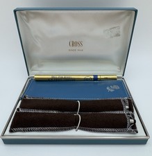 Cross Sterling Silver Roses Ballpoint Pen Pencil Set Refill Leathercase Ladies