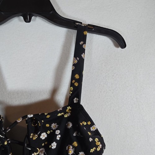 Xhilaration Womens Black Flower One Piece Bathing Suit, Size Xs New With Tags - Picture 5 of 13
