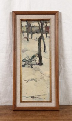 Winter Silence, Vintage Landscape Painting, Snow Scene, Artist Kozlyanin