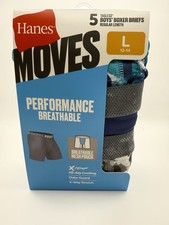 Hanes Boys Boxer Briefs 5 Pack Performance Breathable X-Temp Size L 12-14 New
