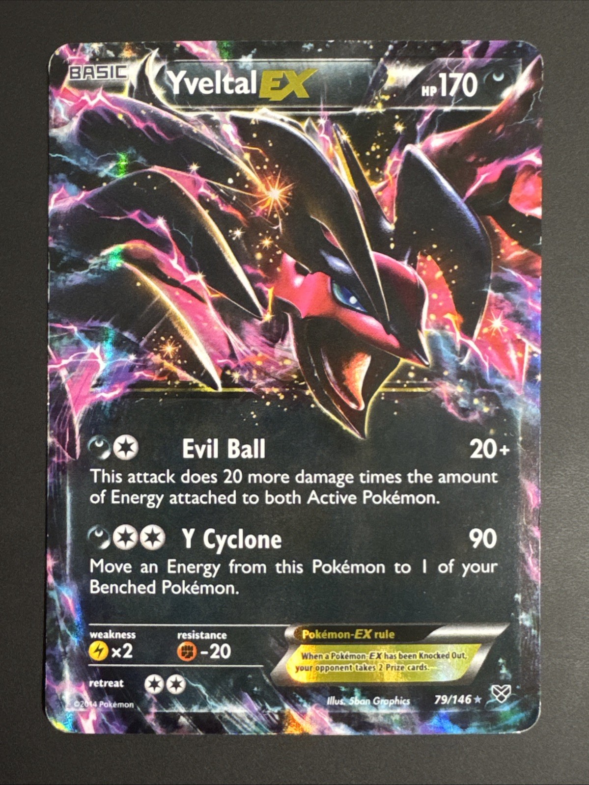 Yveltal EX - 79/146 - 2014 - Pokemon XY - Ultra Rare Holo Pokemon TCG LP