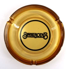 Vintage Marketing Ashtray Clear Glass MCM Somebody's