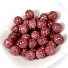 Czech Pressed Druk Round Smooth Glass Beads Crystal Red Speckled 10mm 12mm 14mm