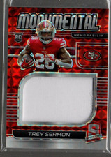 2021 Spectra Monumental Memorabilia Neon Orange Rc #29 Trey Sermon Jersey /10