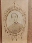 Unidentified Civil War Soldier in frock coat in Gold Frame Bust View, often died