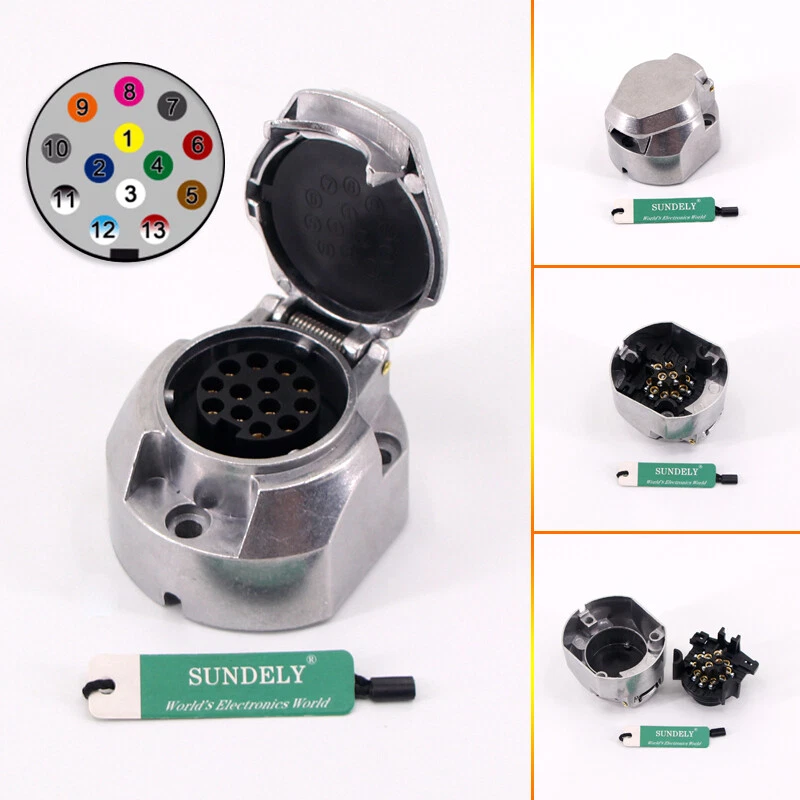 13 Pin Euro Car Towing Electric Socket for Vehicle Van Trailer