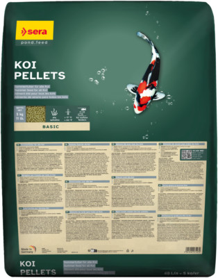 Sera Koi Pellets 40 Liter / 5kg - Sommerfutter mit 4% Spirulina für Koi Teich