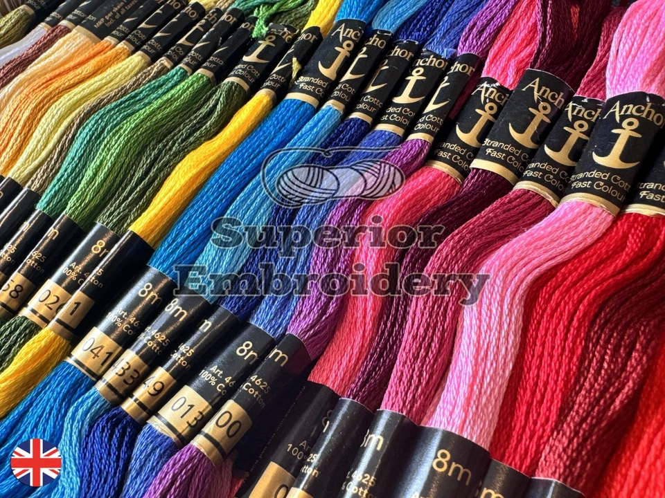 New 50 Anchor Cross Skeins Stitch Cotton Floss Embroidery Thread Assorted Colour - Image 3 of 4