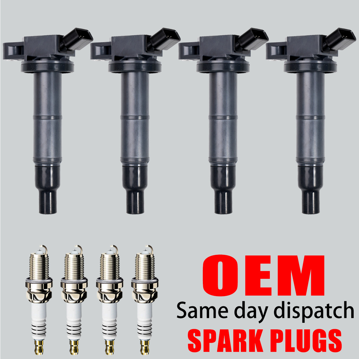 4X Ignition Coil & 4X Iridium Spark Plug OEM For 2002-11 Toyota Camry 2.4L UF333