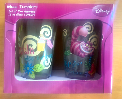 Disney Alice In Wonderland Drinking Glasses Tumbler Set of 2 - 16oz NEW in  Box! | eBay