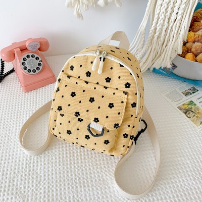 Mini Corduroy Backpack Simple Casual School Bags Large Capacity Backpack Gifts