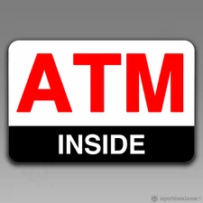 ATM INSIDE Business Store Window Door VINYL DECAL STICKER 200
