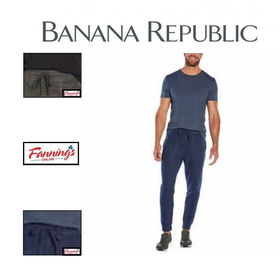 Banana Republic Men's 2-Piece Short Sleeve Jogger Lounge Set I63