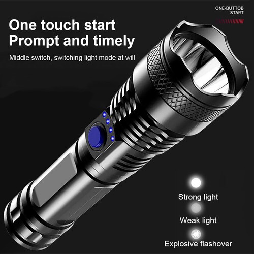1000000 Lumens Super Bright LED Tactical Flashlight Rechargeable LED WorkLights - Picture 3 of 6