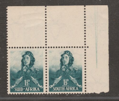 SOUTH AFRICA 1942 1 1/2d Airman CNR PAIR SG 90 MNH/MH